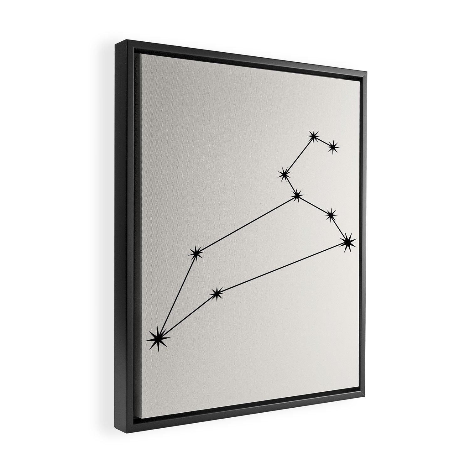 Leo Zodiac Star Constellation Line Art White Framed Canvas Print Gallery Image 2