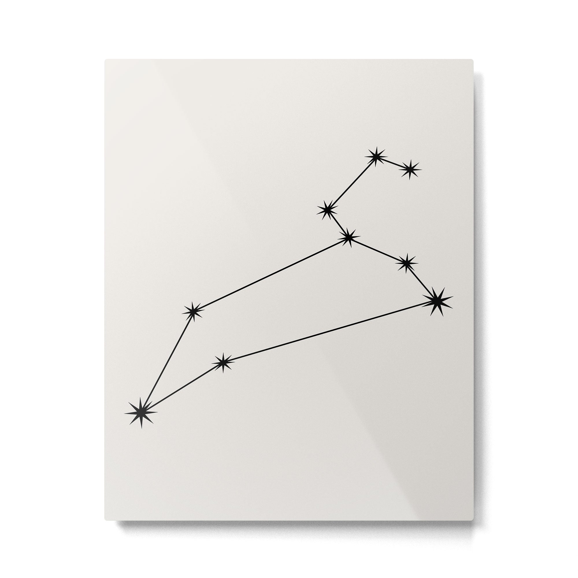 Leo Zodiac Star Constellation Line Art White Metal Print Gallery Image 6