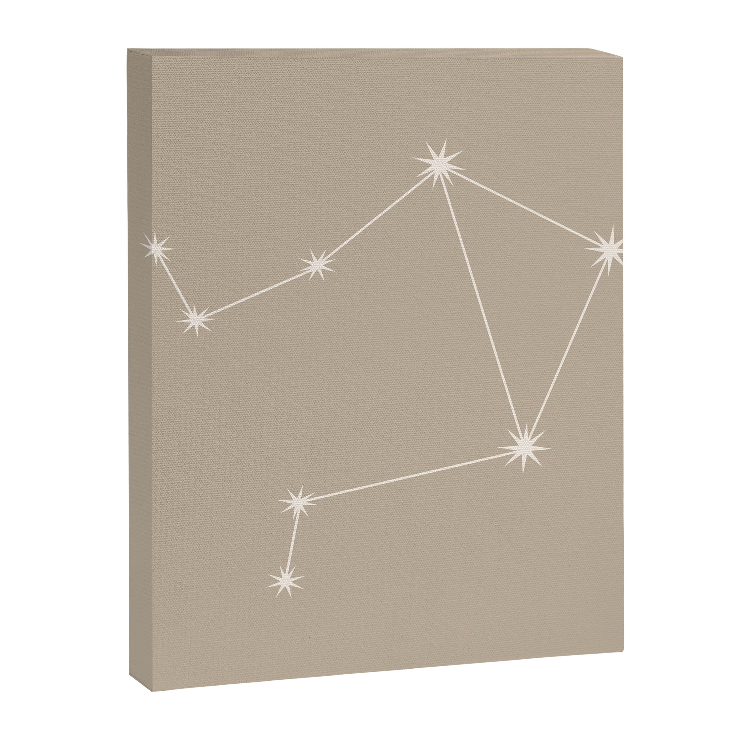 Libra Zodiac Star Constellation Line Art Beige Canvas Print Gallery Image 8