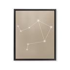 Libra Zodiac Star Constellation Line Art Beige Framed Canvas Print Gallery Image 8