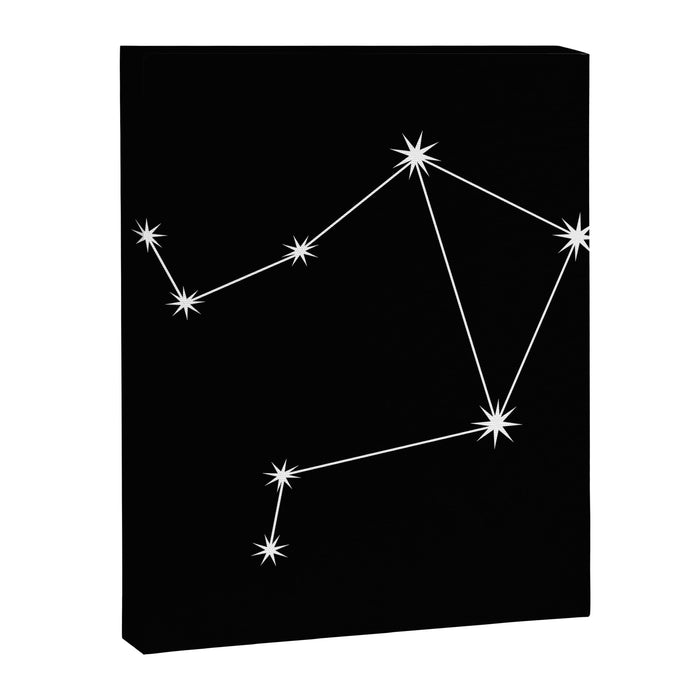 Libra Zodiac Star Constellation Line Art Black Canvas Print Gallery Image 1