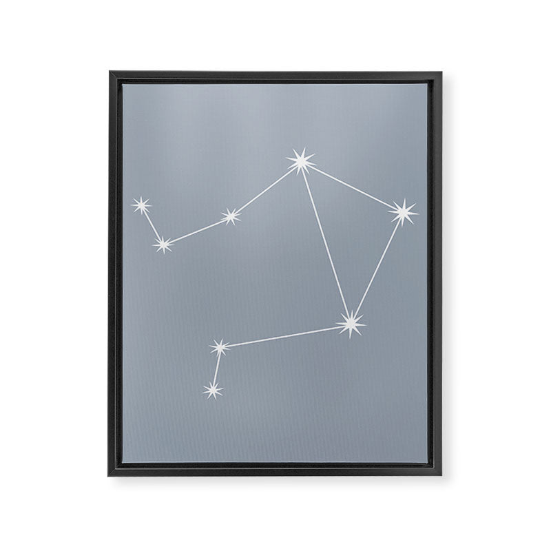Libra Zodiac Star Constellation Line Art Blue Grey Framed Canvas Print Gallery Image 8