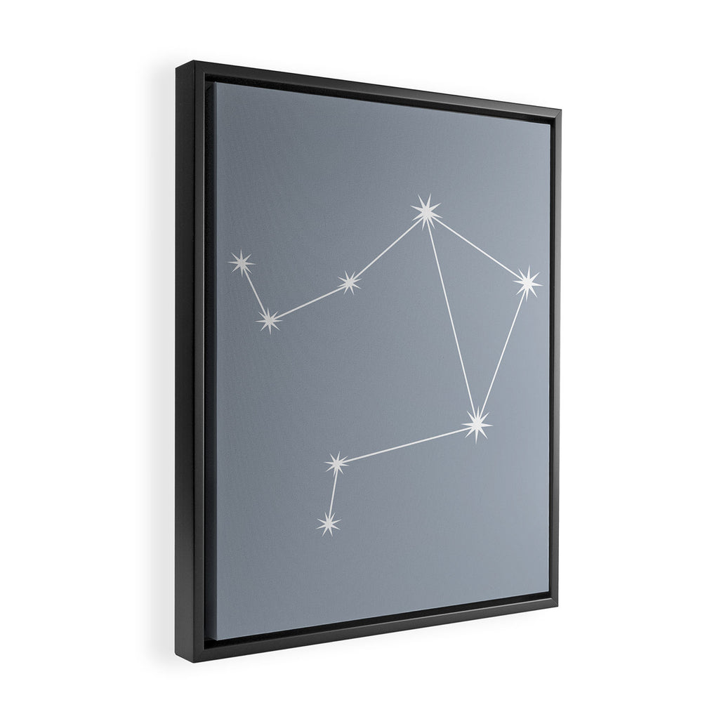 Libra Zodiac Star Constellation Line Art Blue Grey Framed Canvas Print Gallery Image 2