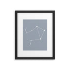 Libra Zodiac Star Constellation Line Art Blue Grey Framed Art Print Gallery Image 6