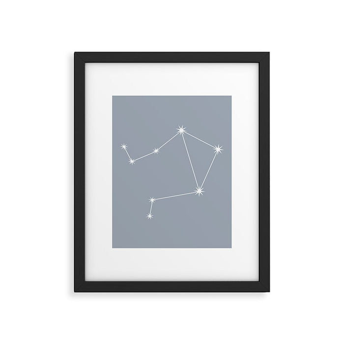Libra Zodiac Star Constellation Line Art Blue Grey Framed Art Print Gallery Image 1