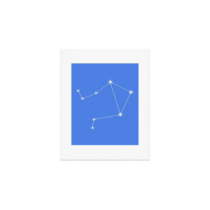 Libra Zodiac Star Constellation Line Art Bright Blue Art Print Gallery Image 1