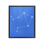 Libra Zodiac Star Constellation Line Art Bright Blue Framed Canvas Print Gallery Image 8