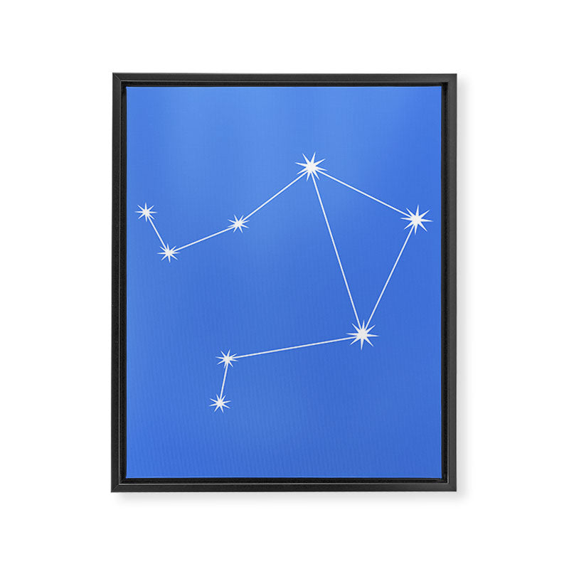 Libra Zodiac Star Constellation Line Art Bright Blue Framed Canvas Print Gallery Image 8