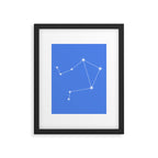 Libra Zodiac Star Constellation Line Art Bright Blue Framed Art Print Gallery Image 6