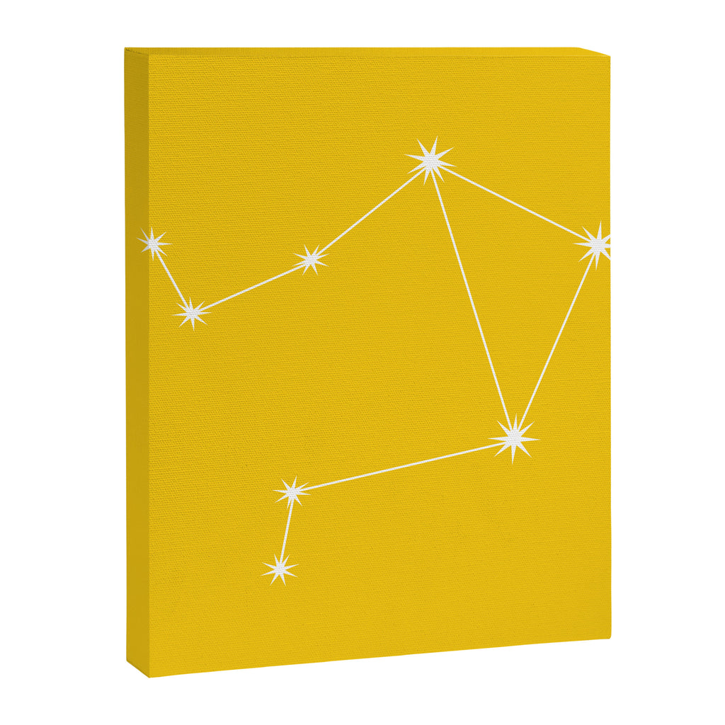 Libra Zodiac Star Constellation Line Art Bright Yellow Canvas Print Gallery Image 8