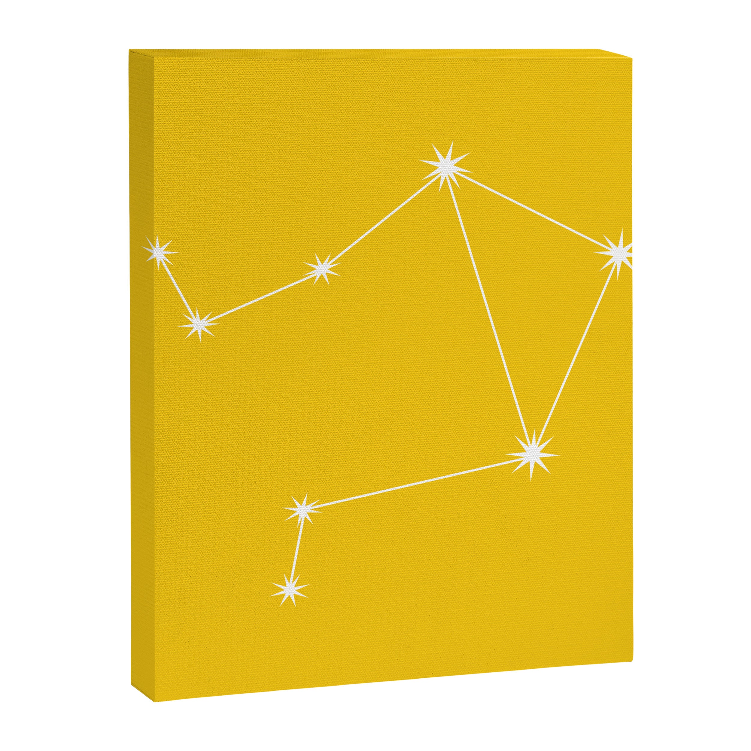 Libra Zodiac Star Constellation Line Art Bright Yellow Canvas Print Gallery Image 8