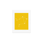 Libra Zodiac Star Constellation Line Art Bright Yellow Art Print Gallery Image 1