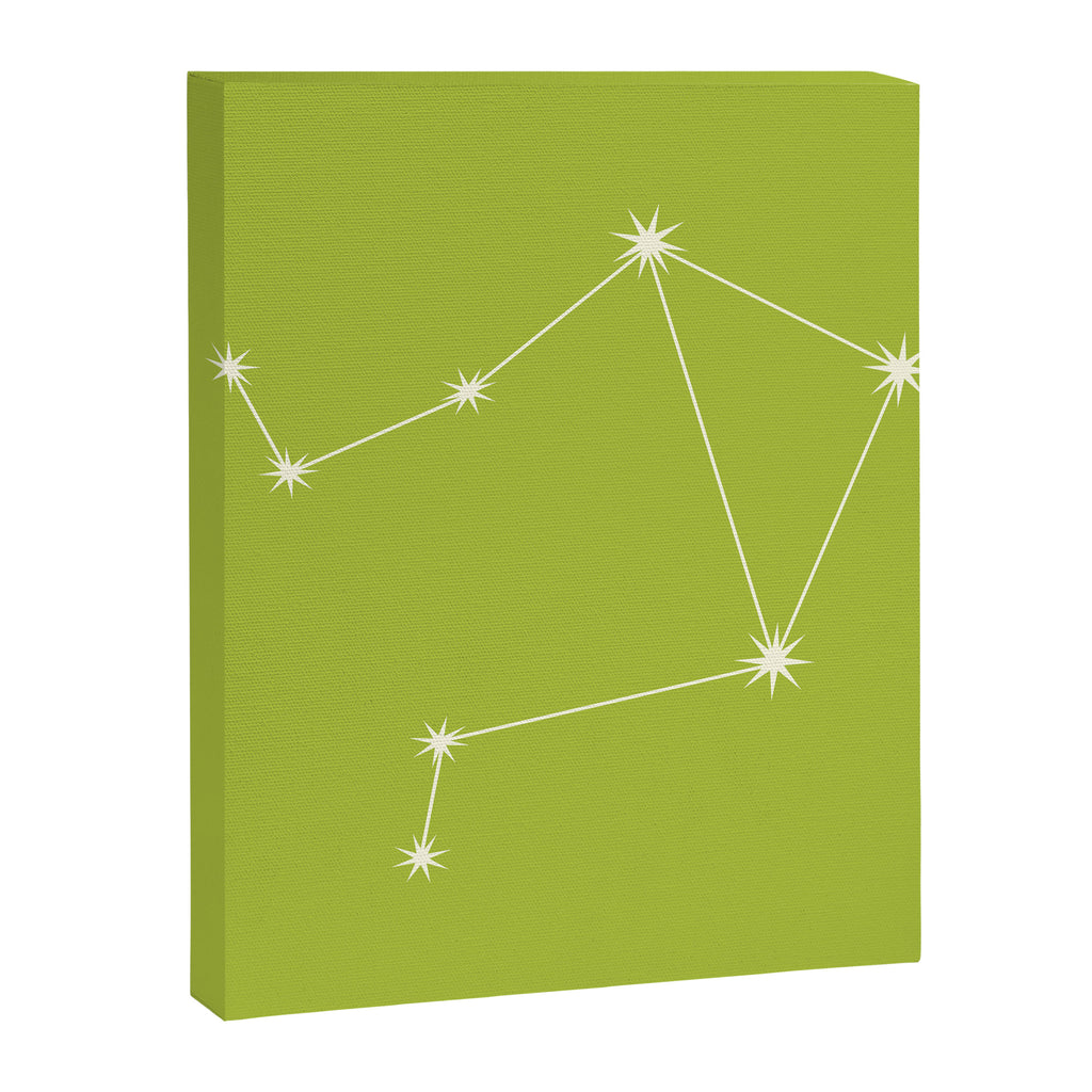 Libra Zodiac Star Constellation Line Art Chartreuse Green Canvas Print Gallery Image 8