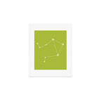 Libra Zodiac Star Constellation Line Art Chartreuse Green Art Print Gallery Image 1