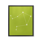 Libra Zodiac Star Constellation Line Art Chartreuse Green Framed Canvas Print Gallery Image 8