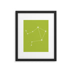 Libra Zodiac Star Constellation Line Art Chartreuse Green Framed Art Print Gallery Image 6