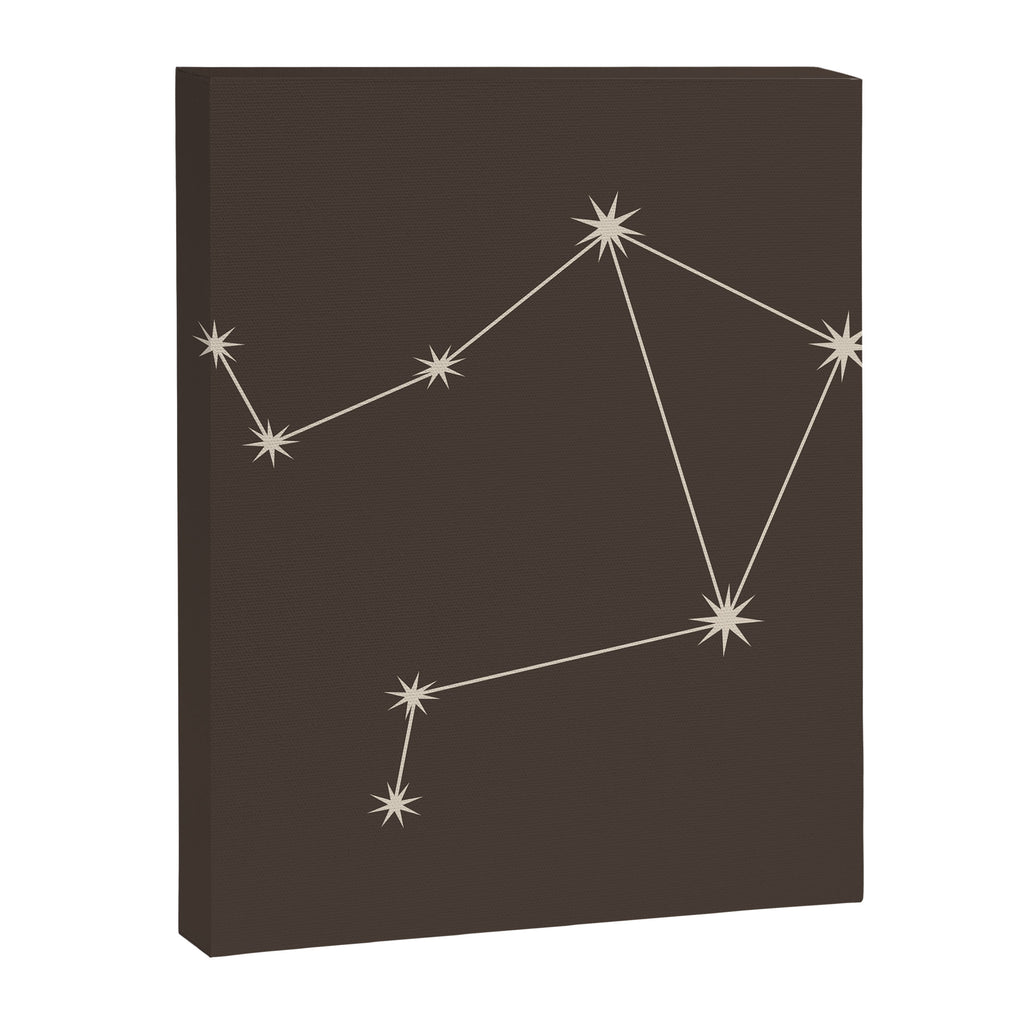Libra Zodiac Star Constellation Line Art Coffee Brown Canvas Print Gallery Image 8