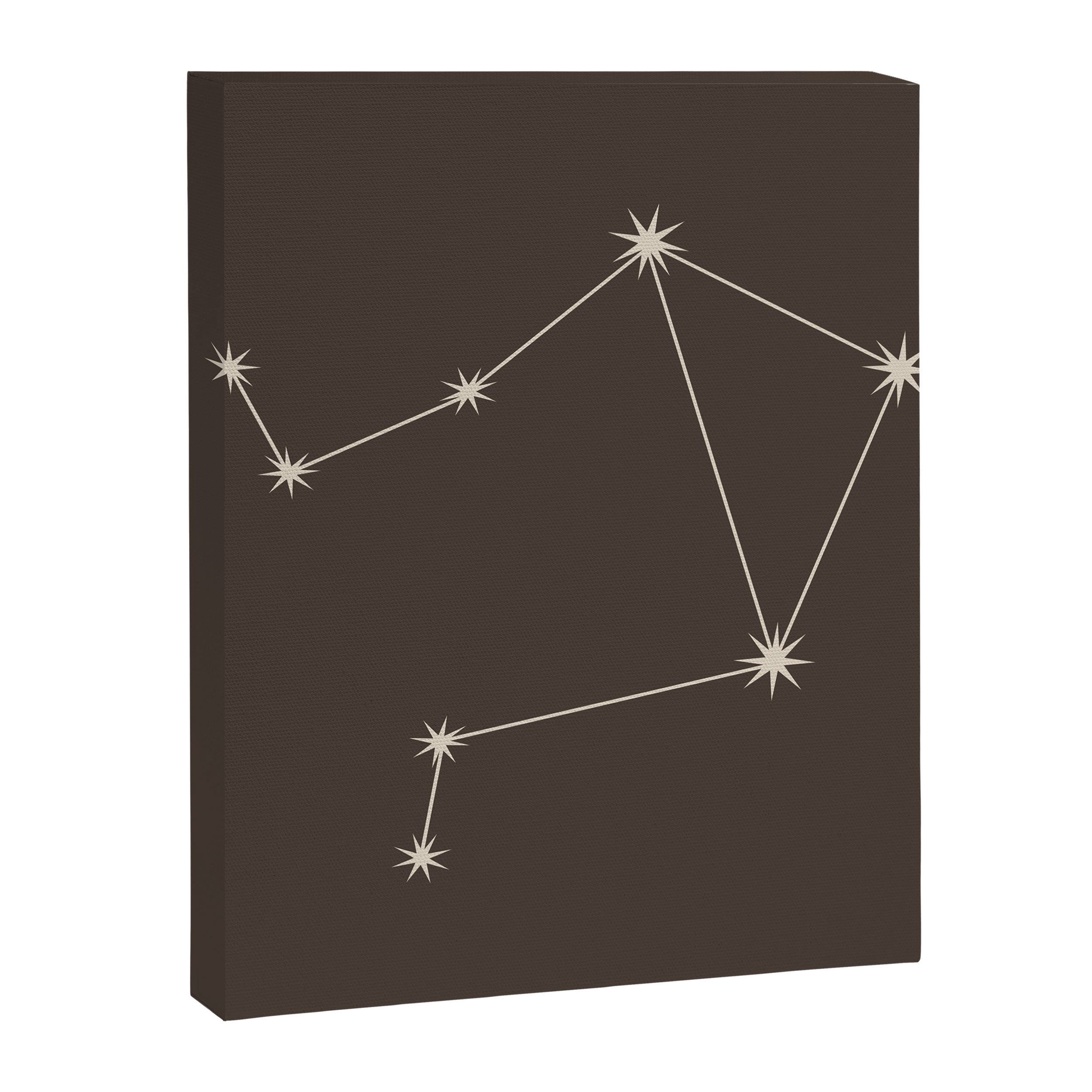 Libra Zodiac Star Constellation Line Art Coffee Brown Canvas Print Gallery Image 8