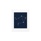 Libra Zodiac Star Constellation Line Art Dark Blue Art Print Gallery Image 1