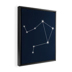 Libra Zodiac Star Constellation Line Art Dark Blue Framed Canvas Print Gallery Image 2