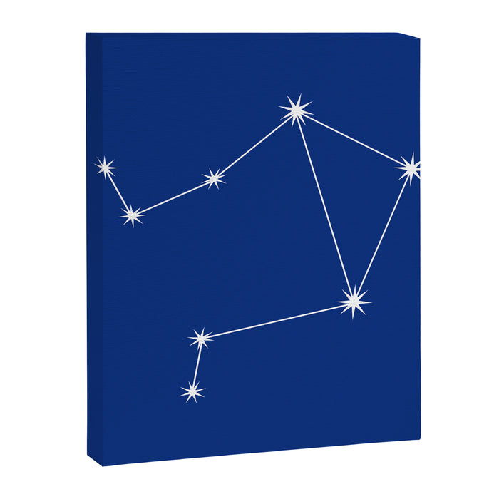 Libra Zodiac Star Constellation Line Art Dark Blue Canvas Print Gallery Image 1
