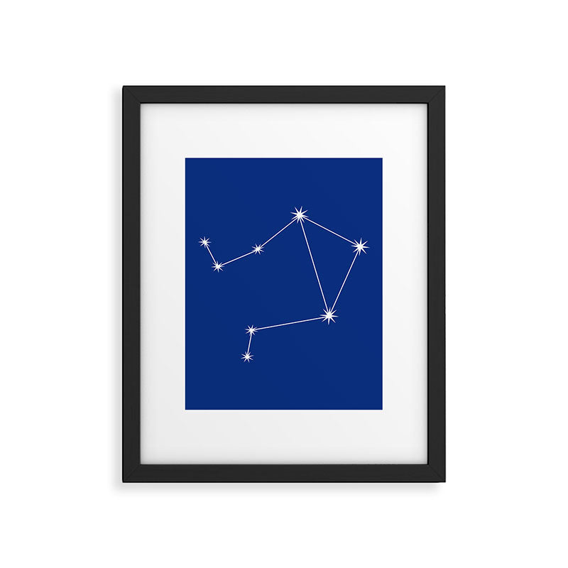 Libra Zodiac Star Constellation Line Art Dark Blue Framed Art Print Gallery Image 6