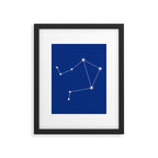 Libra Zodiac Star Constellation Line Art Dark Blue Framed Art Print Gallery Image 6