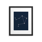 Libra Zodiac Star Constellation Line Art Dark Blue Framed Art Print Gallery Image 6
