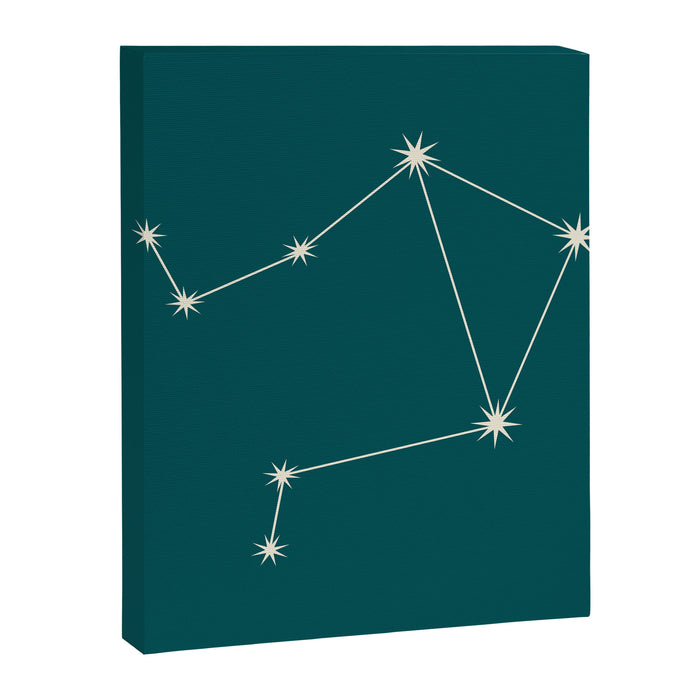 Libra Zodiac Star Constellation Line Art Deep Teal Canvas Print Gallery Image 1
