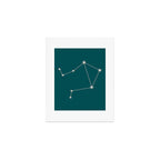 Libra Zodiac Star Constellation Line Art Deep Teal Art Print Gallery Image 1