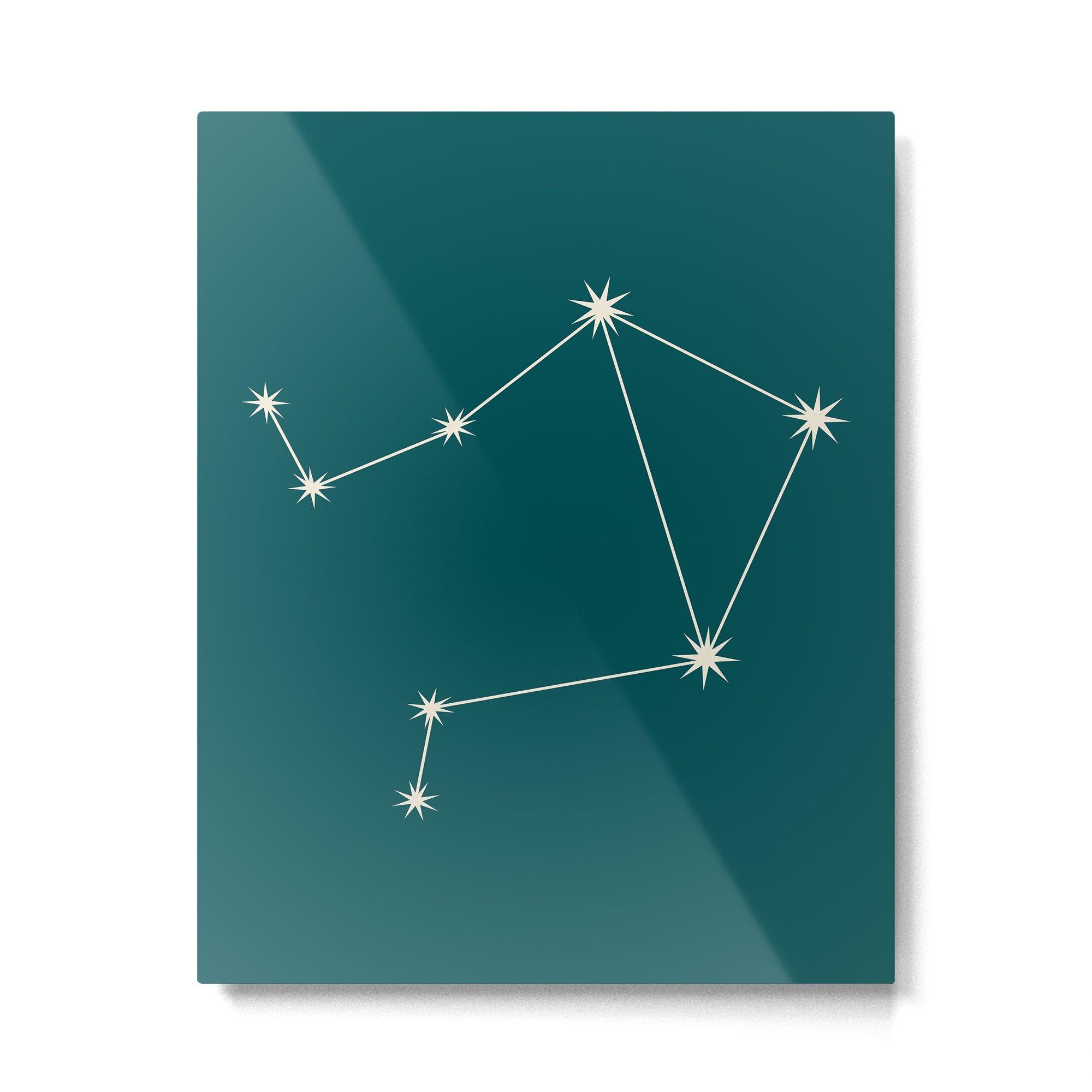 Libra Zodiac Star Constellation Line Art Deep Teal Metal Print Gallery Image 6