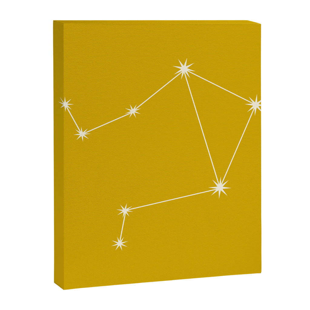 Libra Zodiac Star Constellation Line Art Golden Yellow Canvas Print Gallery Image 8