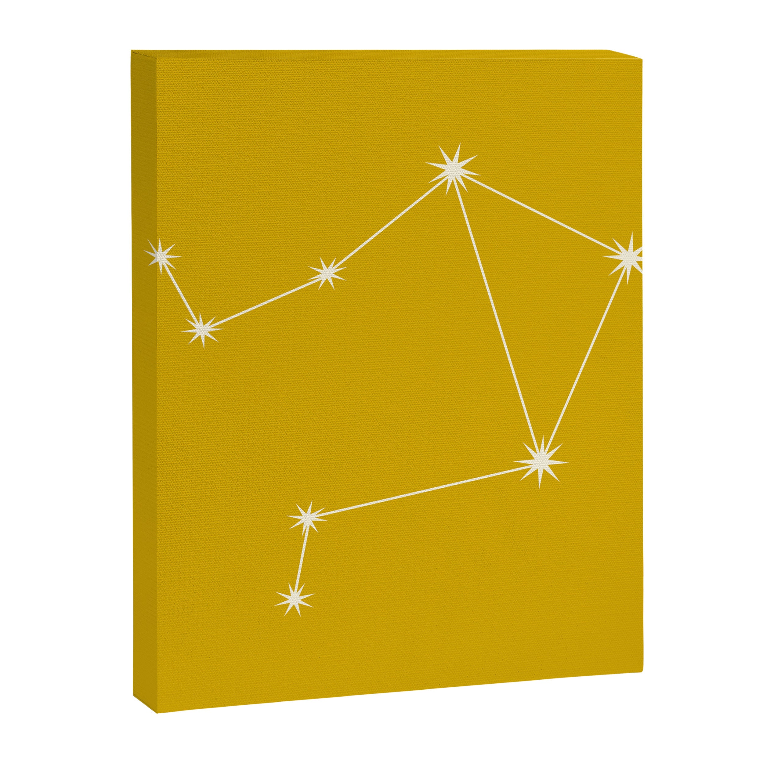 Libra Zodiac Star Constellation Line Art Golden Yellow Canvas Print Gallery Image 8