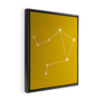 Libra Zodiac Star Constellation Line Art Golden Yellow Framed Canvas Print Gallery Image 2