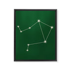 Libra Zodiac Star Constellation Line Art Green Framed Canvas Print Gallery Image 8