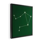 Libra Zodiac Star Constellation Line Art Green Framed Canvas Print Gallery Image 2