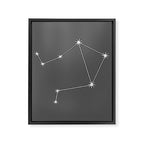 Libra Zodiac Star Constellation Line Art Grey Framed Canvas Print Gallery Image 8