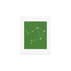 Libra Zodiac Star Constellation Line Art Kelly Green Art Print Gallery Image 1