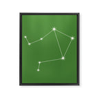 Libra Zodiac Star Constellation Line Art Kelly Green Framed Canvas Print Gallery Image 8