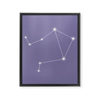 Libra Zodiac Star Constellation Line Art Lavender Purple Framed Canvas Print Gallery Image 8
