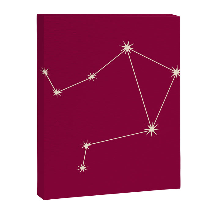 Libra Zodiac Star Constellation Line Art Magenta Pink Canvas Print Gallery Image 1