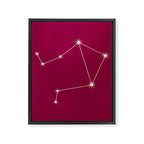 Libra Zodiac Star Constellation Line Art Magenta Pink Framed Canvas Print Gallery Image 8