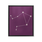 Libra Zodiac Star Constellation Line Art Mauve Purple Framed Canvas Print Gallery Image 8
