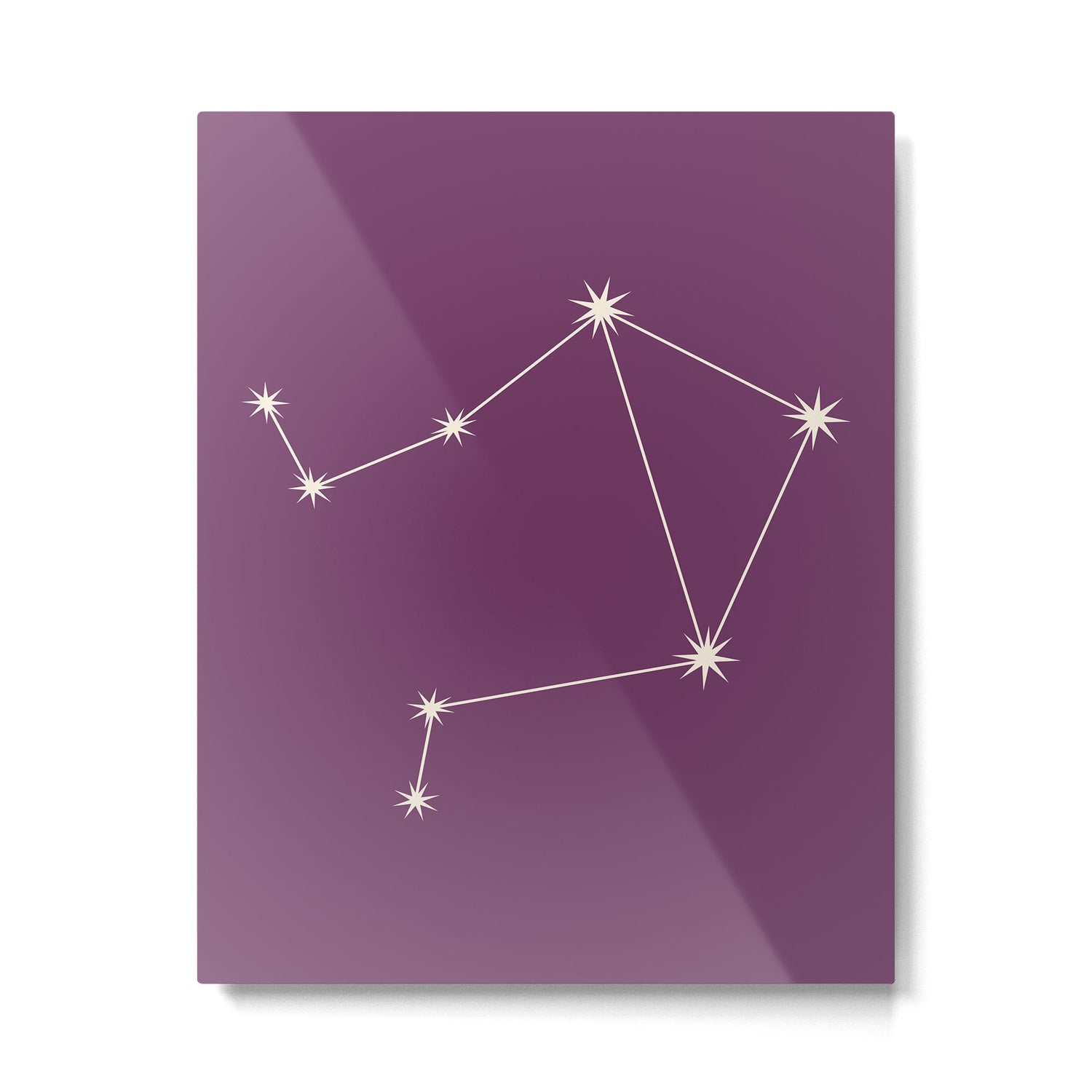Libra Zodiac Star Constellation Line Art Mauve Purple Metal Print Gallery Image 6