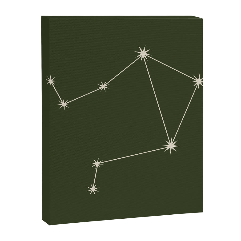 Libra Zodiac Star Constellation Line Art Moss Green Canvas Print Gallery Image 8