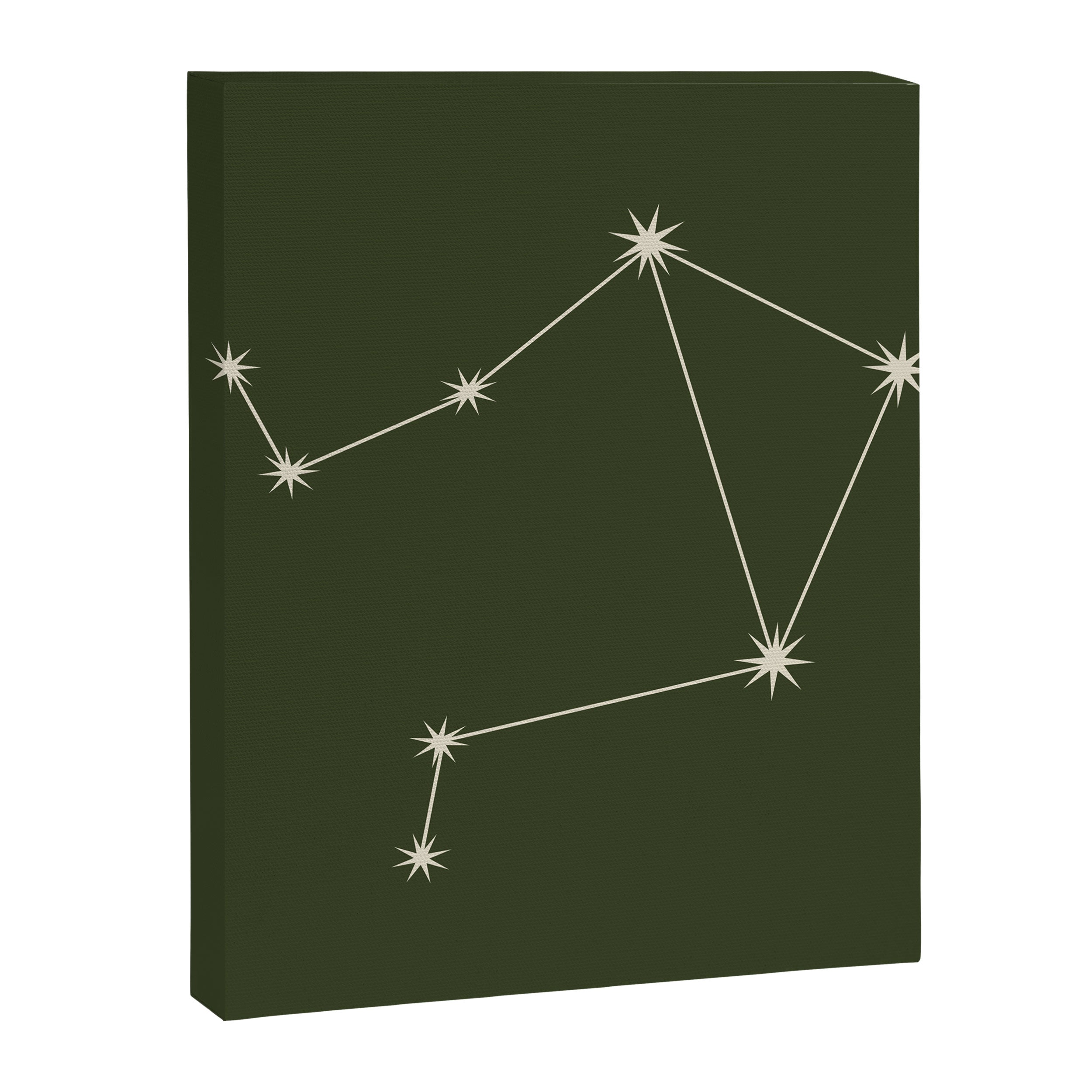 Libra Zodiac Star Constellation Line Art Moss Green Canvas Print Gallery Image 8