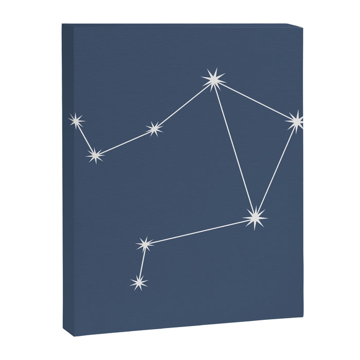 Libra Zodiac Star Constellation Line Art Neutral Blue Canvas Print Gallery Image 1