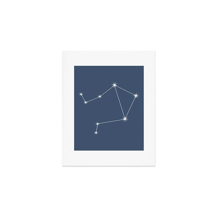 Libra Zodiac Star Constellation Line Art Neutral Blue Art Print Gallery Image 1
