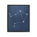 Libra Zodiac Star Constellation Line Art Neutral Blue Framed Canvas Print Gallery Image 8