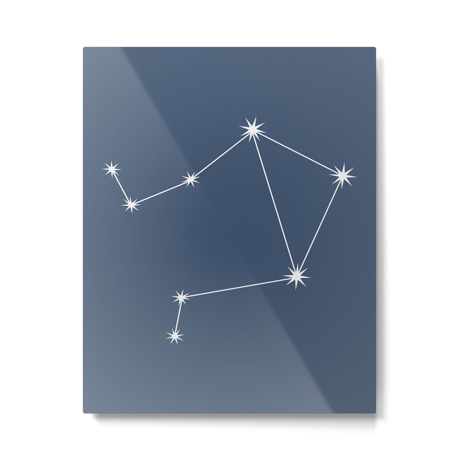 Libra Zodiac Star Constellation Line Art Neutral Blue Metal Print Gallery Image 6